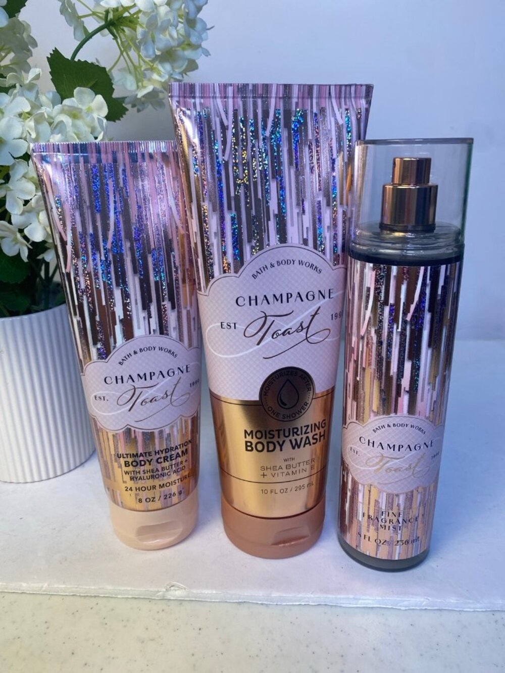 “Champagne Toast” New 3 Pc Body Care Set
